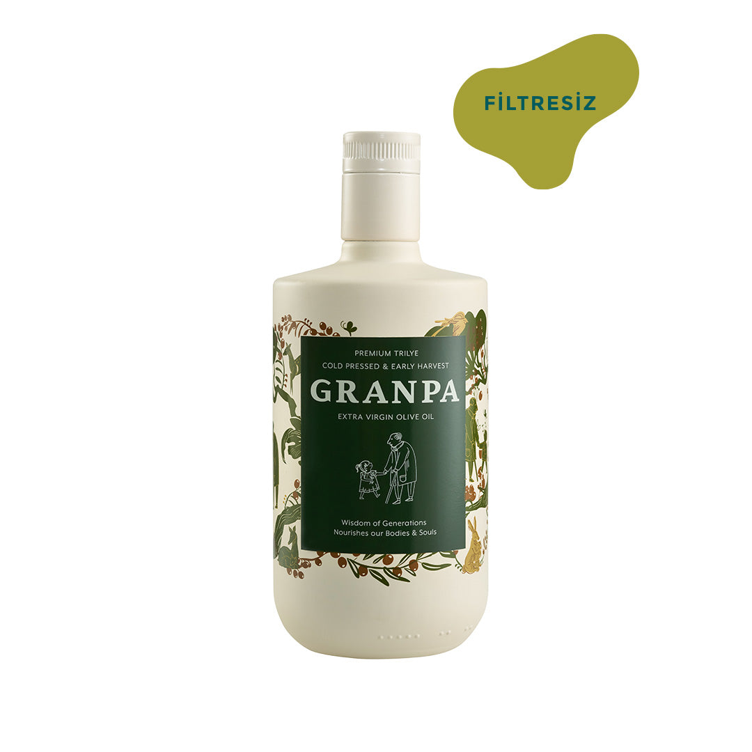 Granpa Premium Trilye 500 ml filtresiz erken hasat soğuk sıkım zeytinyağı ürün görseli