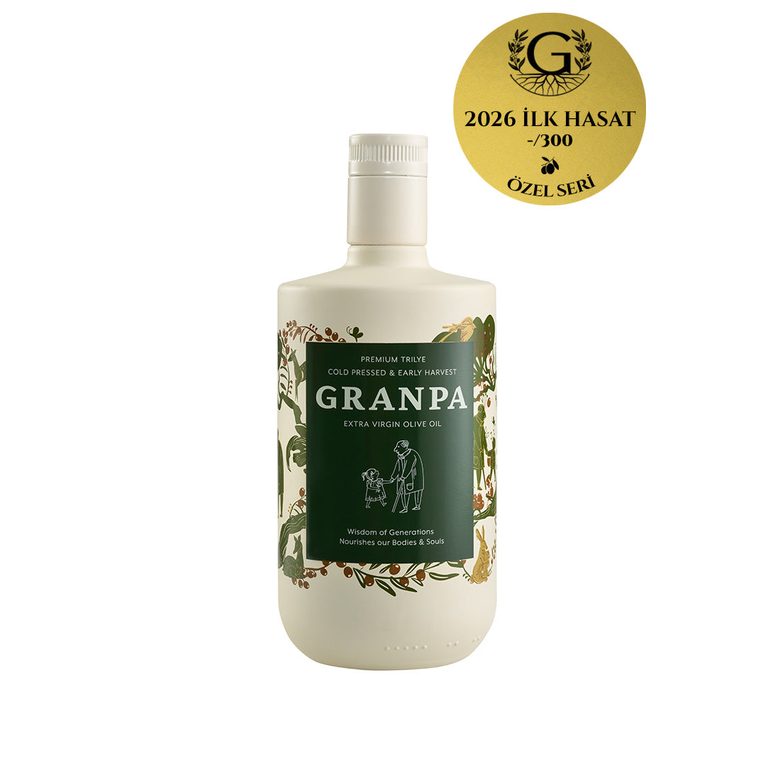 Granpa Premium Trilye 500 ml Özel Seri İlk 300 Erken Hasat Soğuk Sıkım Zeytinyağı
